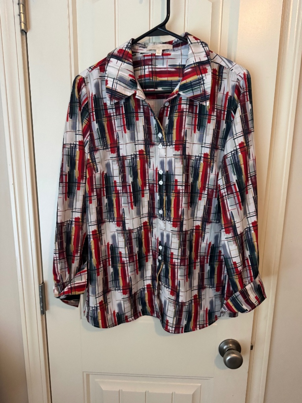 Etcetera paint stroke print blouse
